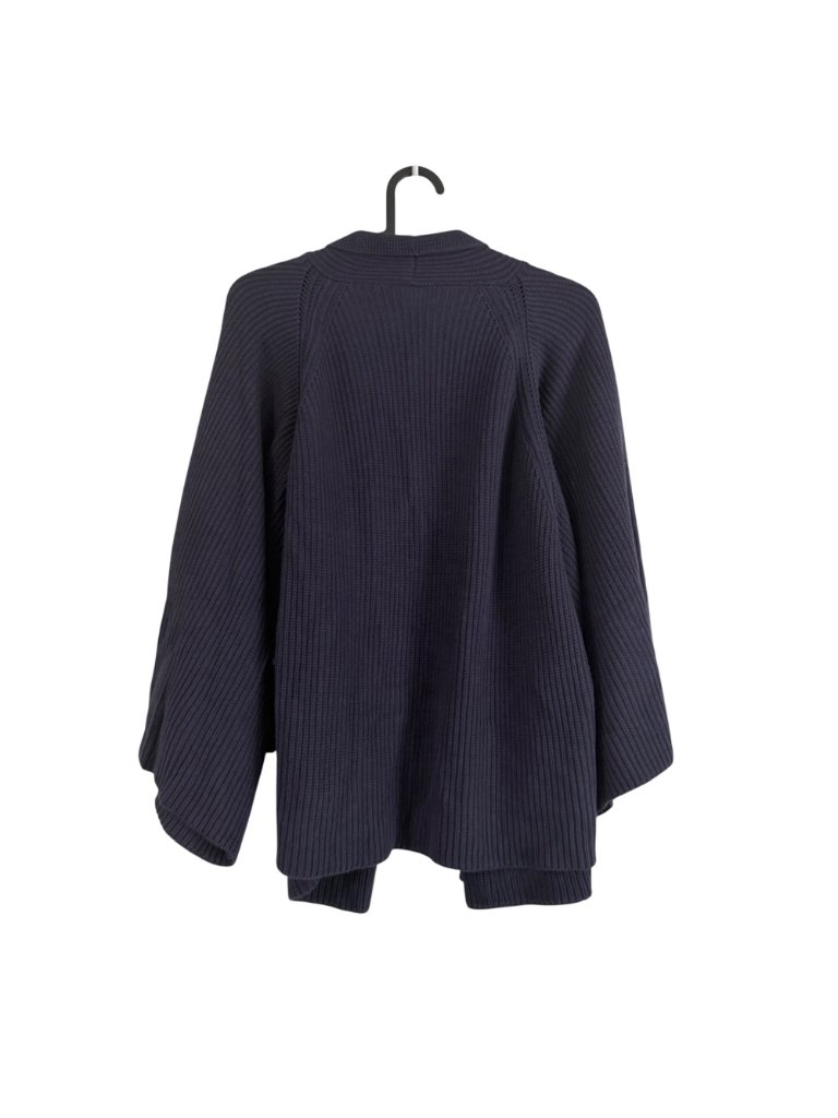 Margaret O'leary Navy Blue Chunky Knit Wide Sleeve Cardigan Sweater Womens Xs/S — image 5 of 6